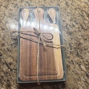 Wooden Cutting Board Set with Utensils